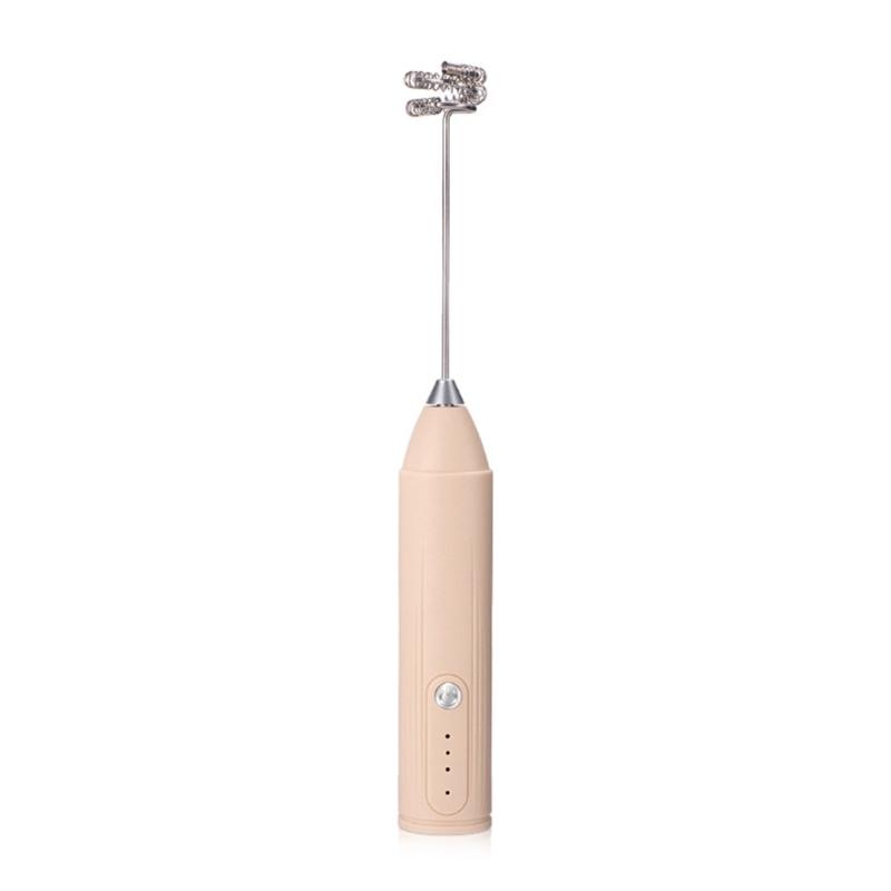 

Portable Rechargeable Electric Milk Frother Foam Maker Handheld Foamer Adjustable Speed Drink Mixer Coffee Frothing Wand абрикосовий