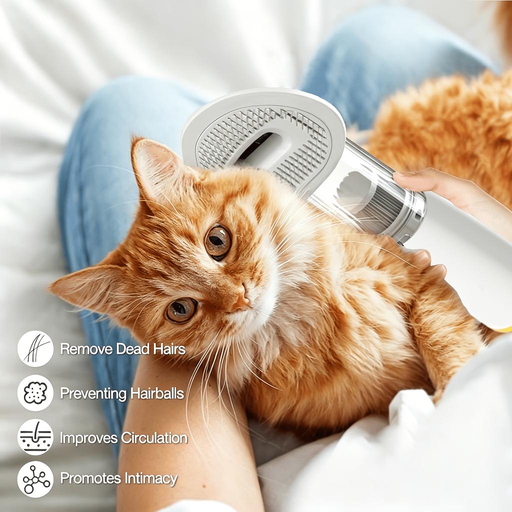 A Handheld Pet Vacuum Cleaner That Combs and Sucks up Pet Hair to Prevent It from Flying Around. Its Powerful Suction Sweeps Away Hair and Dirt