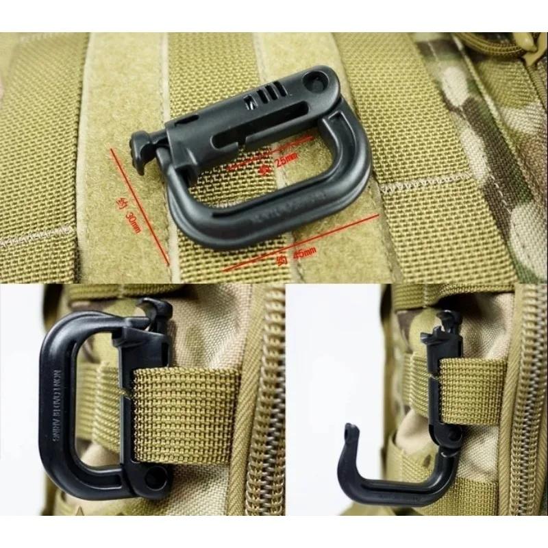 1PCS Carabiner D Locking Ring Plastic Clip Snap Type Ring Buckle Carabiner Keychain ITW Fastener Random Color