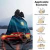 1pc City Lights Adventure Flannel Blanket Soft Warm Throw Blanket for Bedroom Living Room Bed Travel Camping Picnic Gift. M730065