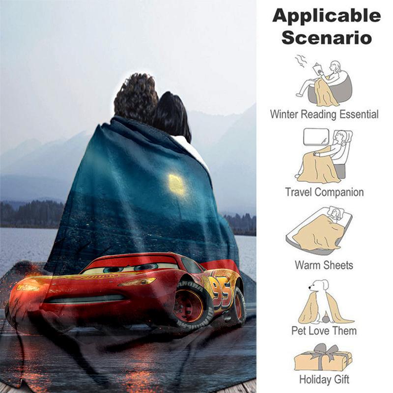 1pc City Lights Adventure Flannel Blanket Soft Warm Throw Blanket for Bedroom Living Room Bed Travel Camping Picnic Gift. M730065