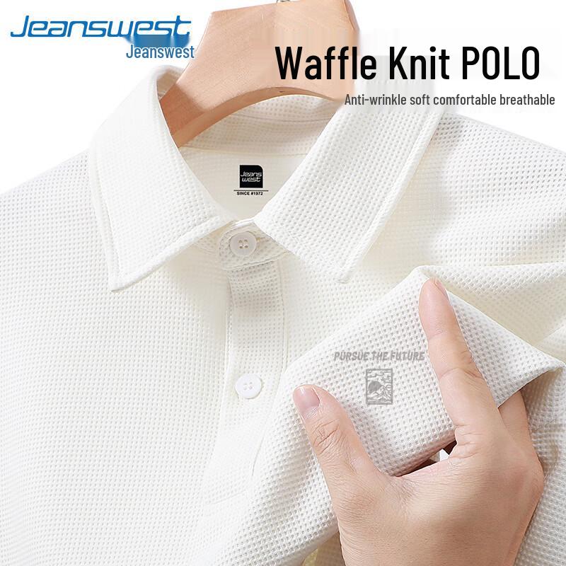 Jeanswest Men's Waffle Knit Polo Shirt