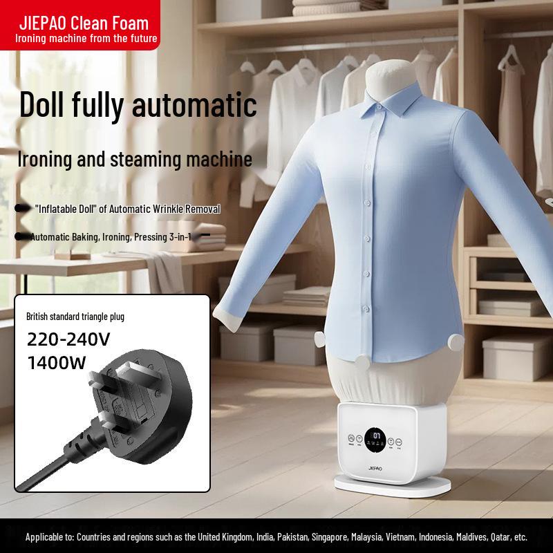 Automatic Inflatable Mannequin Ironing, Steaming & Drying Machine with EU/US/UK Plug Options