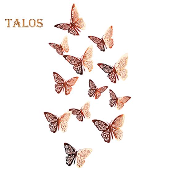 TDStore 3D Butterfly Hollow Naklejka Ścienna Naklejka DIY Latający Zdejmowany Mural Sypialnia Decor
