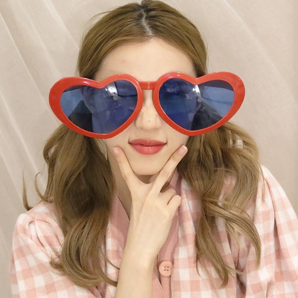 Funny Cute Oversized Heart Shape Glasses Photo Props Party Decorations Glasses Photobooth Supplies Birthday Party Gift 1PC