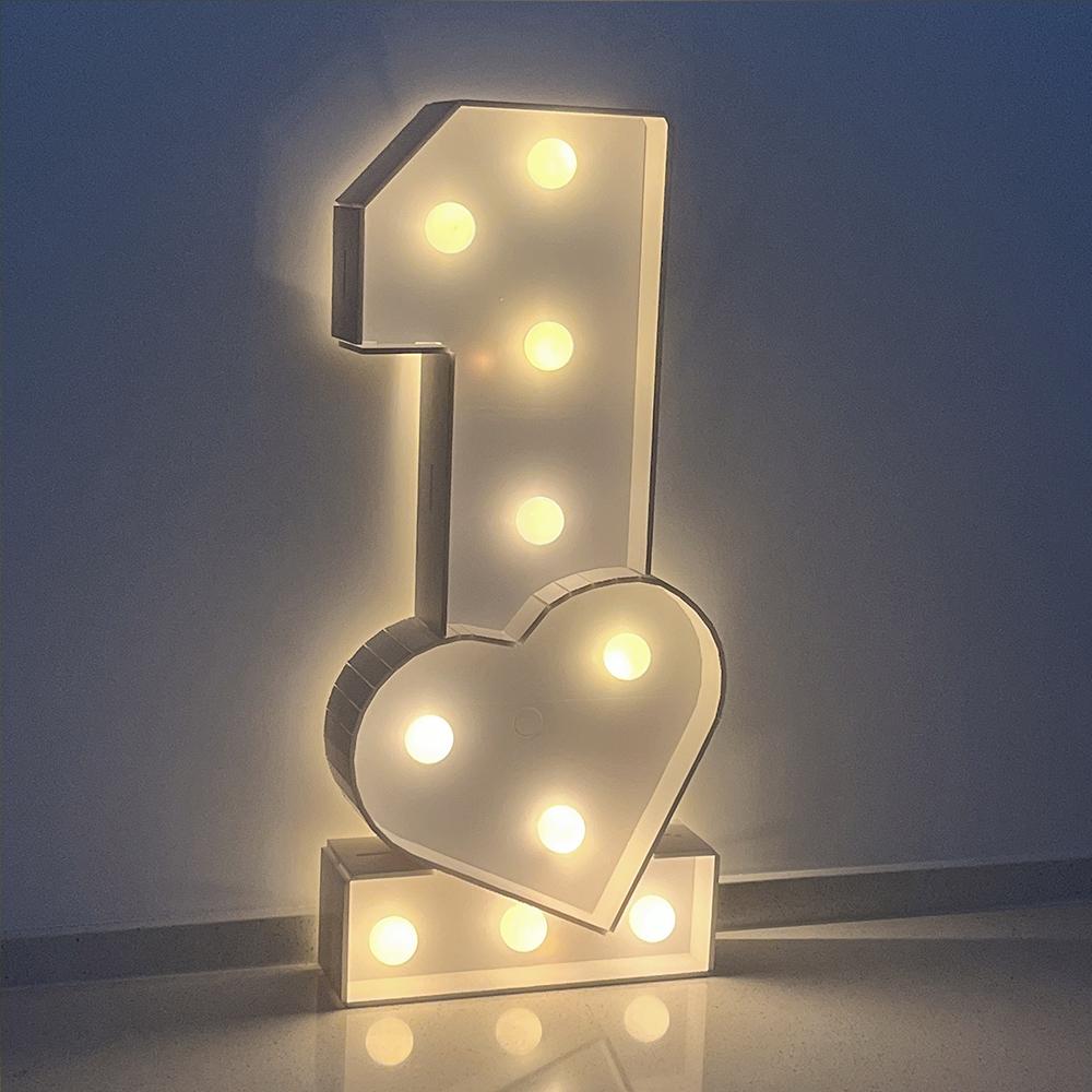 1Pc 73cm Lighting Love Number ONE KT Board Party Decor for Anniversary Birthday Home Party Decorating Tool Kids Gift