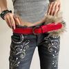 Western Style Y2K Waistband Faux Fur Plush Belt Personality Leather Fur Belt  Daily