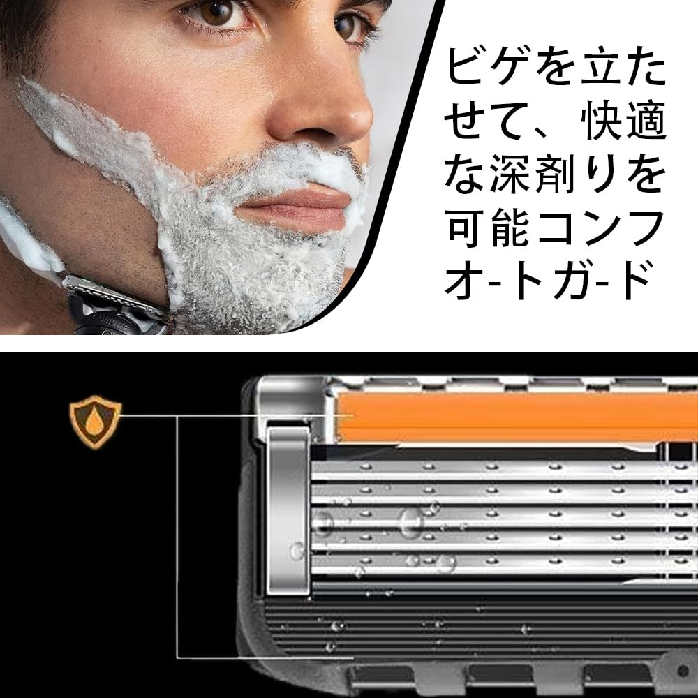 Gillette Compatible Replacement Manual Razor Blades Fusion/ProGlide Blades, 5-Blade (Black, 8-Pack)