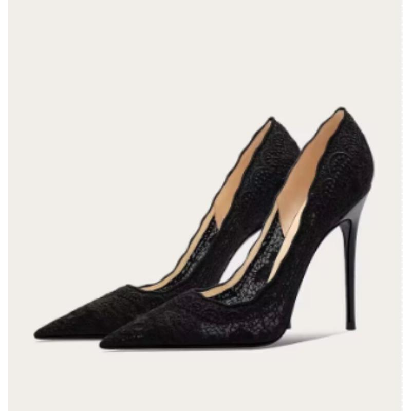 

Модные Новые Белые Свадебные Туфли Дизайнерские Нишевые Кружевные Остроносые Туфли на Шпильке Мелкие Французские Туфли на Высоком Каблуке Женский Темперамент 42 чёрный