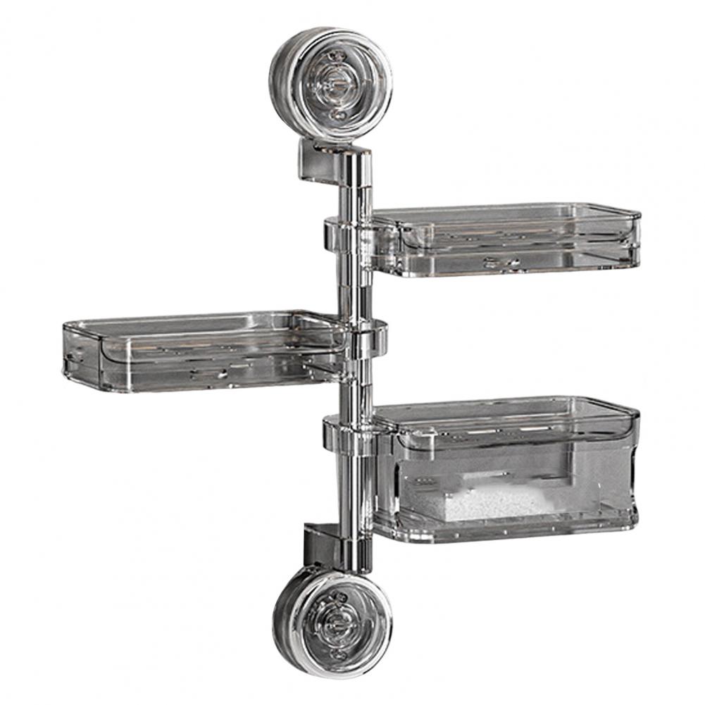 

Multi-layer Shower Storage Rack Multi-functional Suction Cup Storage Shelf Wall-mounted Organization for Bathroom
