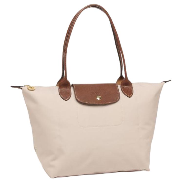 Longchamp Le Pliage 28 Button Zipper Closure Long Handle Dumpling Tote Bag Women Tote Bags Paper-Color 2605089P71