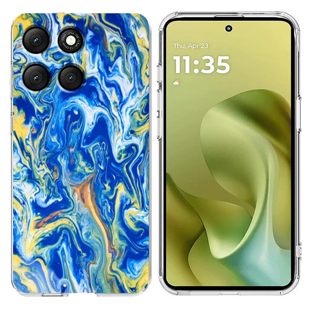 Pro Motorola Moto G86 5G Pouzdro Mramorový Vzor Potisk Měkký TPU Kryt na Telefon
