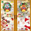2025 Santa Claus Reindeer Window Glass Stickers Snowman Snowflake Electrostatic Wall Sticker Merry Christmas Decoration for Home
