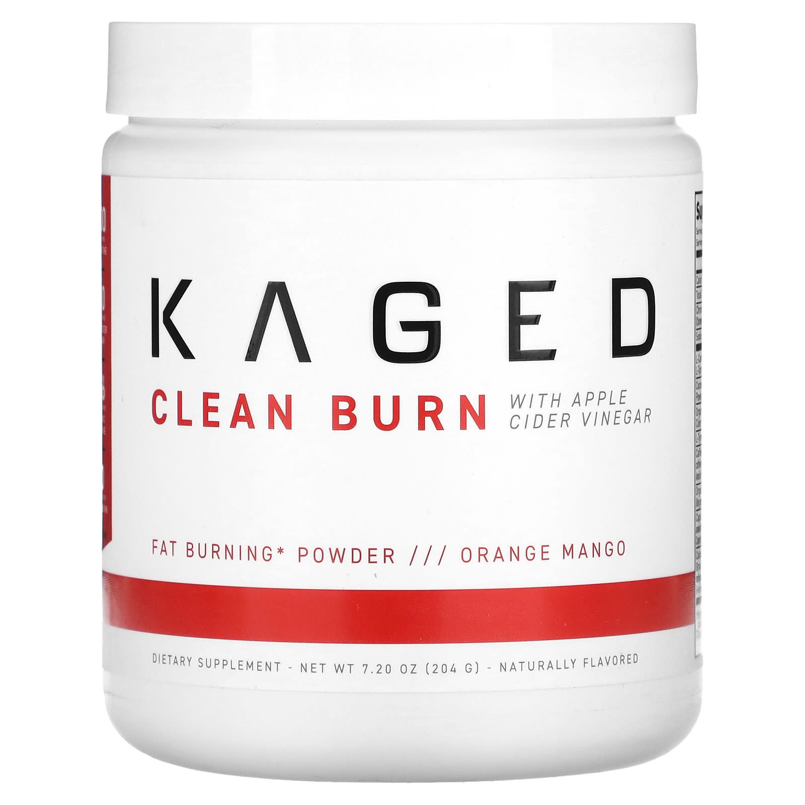 

Kaged, Clean Burn with Apple Cider Vinegar, Orange Mango, 7.2 oz (204 g)