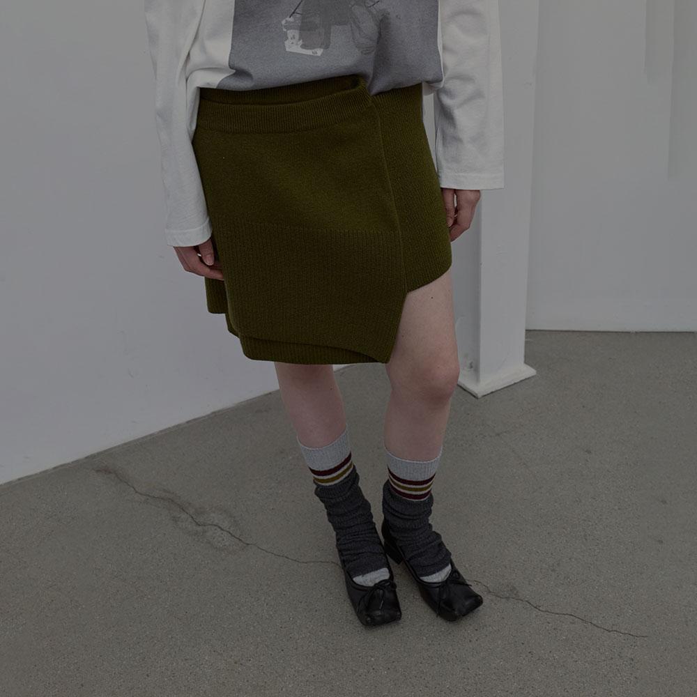 LCDC™ Double Layer Knit Skirt (Khaki)
