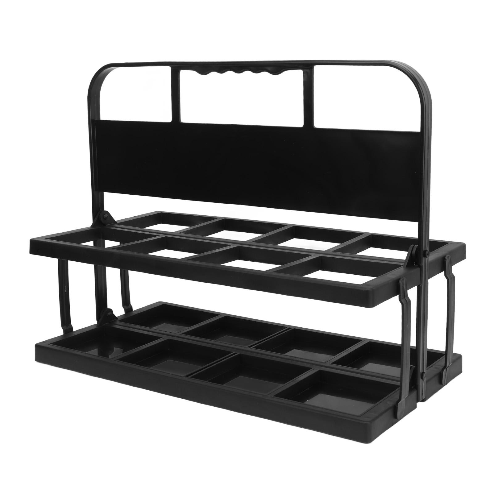 

Collapsible Water Bottle Carrier 8 Holes Sports Foldable Basket Holder for Athletes Black