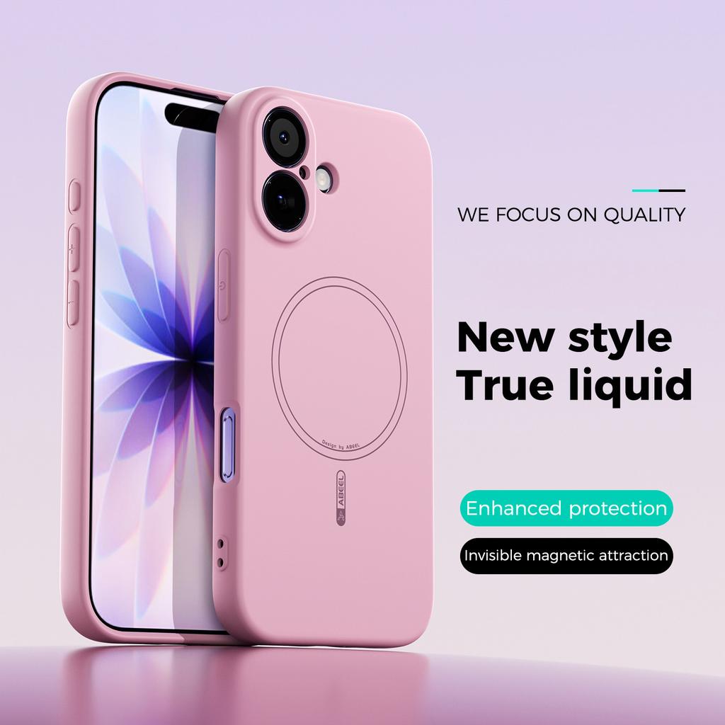 ABEEL For iPhone 17 Case Compatible with MagSafe Skin Touch Liquid Silicone Phone Back Cover