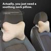 2Pcs Adjustable Auto Head Neck Pillow Bound-Shaped Car Seat Support Waist Cushion Massage Neck Car Headrest