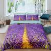Lavender King Queen Duvet Cover Purple Flower Butterfly Bedding Set Abstract Marble Floral Comforter Cover Polyester Quilt Cover
