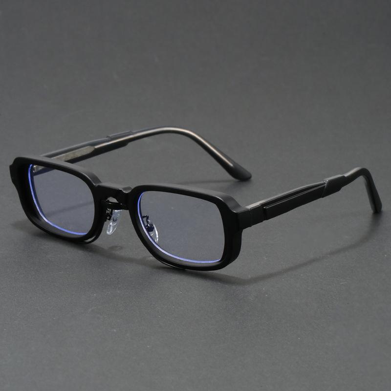 New German Square Narrow Frame Anti Blue Light Glasses Big Face Men Women Wear Without Makeup Spring Legs