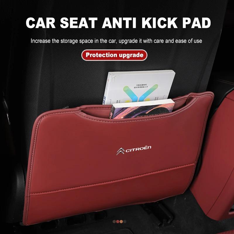 AQO1 Leather Car Seat Back Anti Kick Mat Protector Cover Accessories For Citroen Grand Berlingo Jumper Celysee Xsara Picasso Aircross