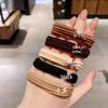 Korean Style High Elastic Coffee Hair Tie Scrunchie - No Damage Rubber Band for High Ponytail Baby Hair Accessories