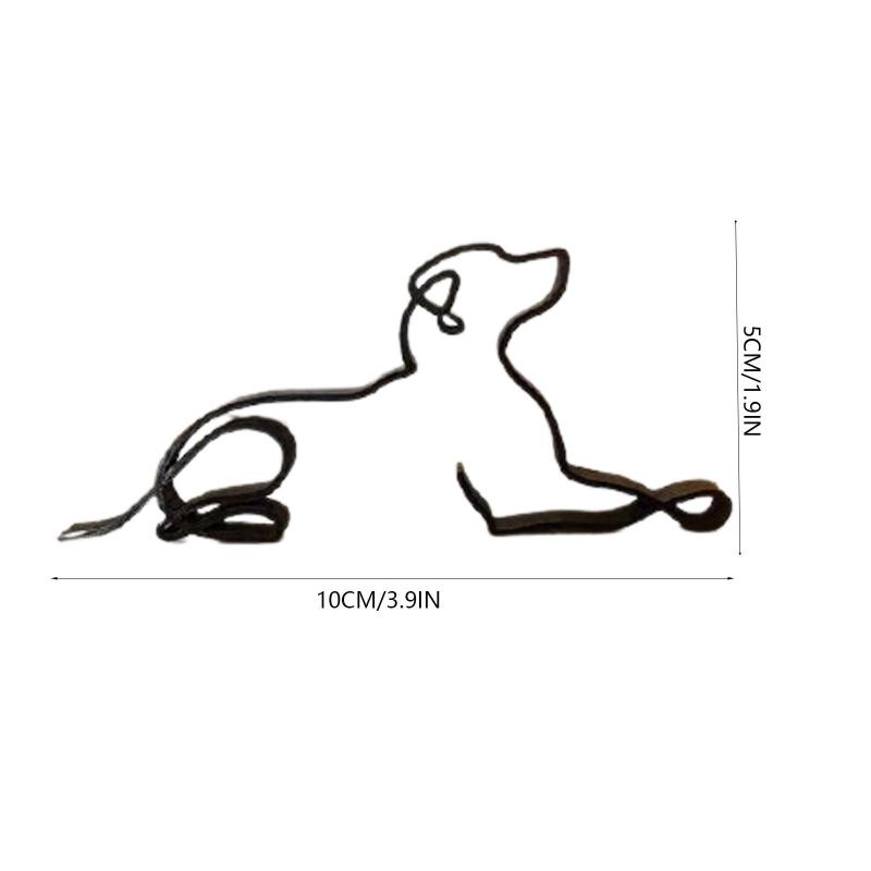 Metal Dog Art Sculpture Modern Abstract Minimalist Art Animal Ornaments Pet Dog Crafts Home Study Office Desktop Decoration