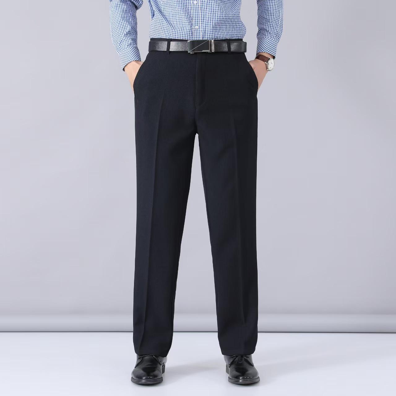 

Мужские повседневные дышащие брюки с высокой посадкой и прямыми штанинами - Универсальные, не мнущиеся брюки для папы Size 33 (2.6 Chinese feet)