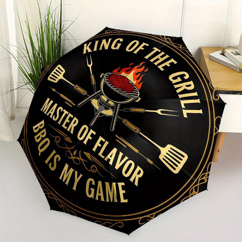 King of the Grill BBQ MatUmbrella, Portable 3-Fold Compact Umbrella,Christmas Gift ES369