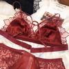 Französisches Damen-Unterwäsche-Set, sexy, ultradünnes BH-Set, Spitze, Stickerei, Bralette, Komfort, Dreieck-Cup-BHs, atmungsaktive Mesh-Dessous