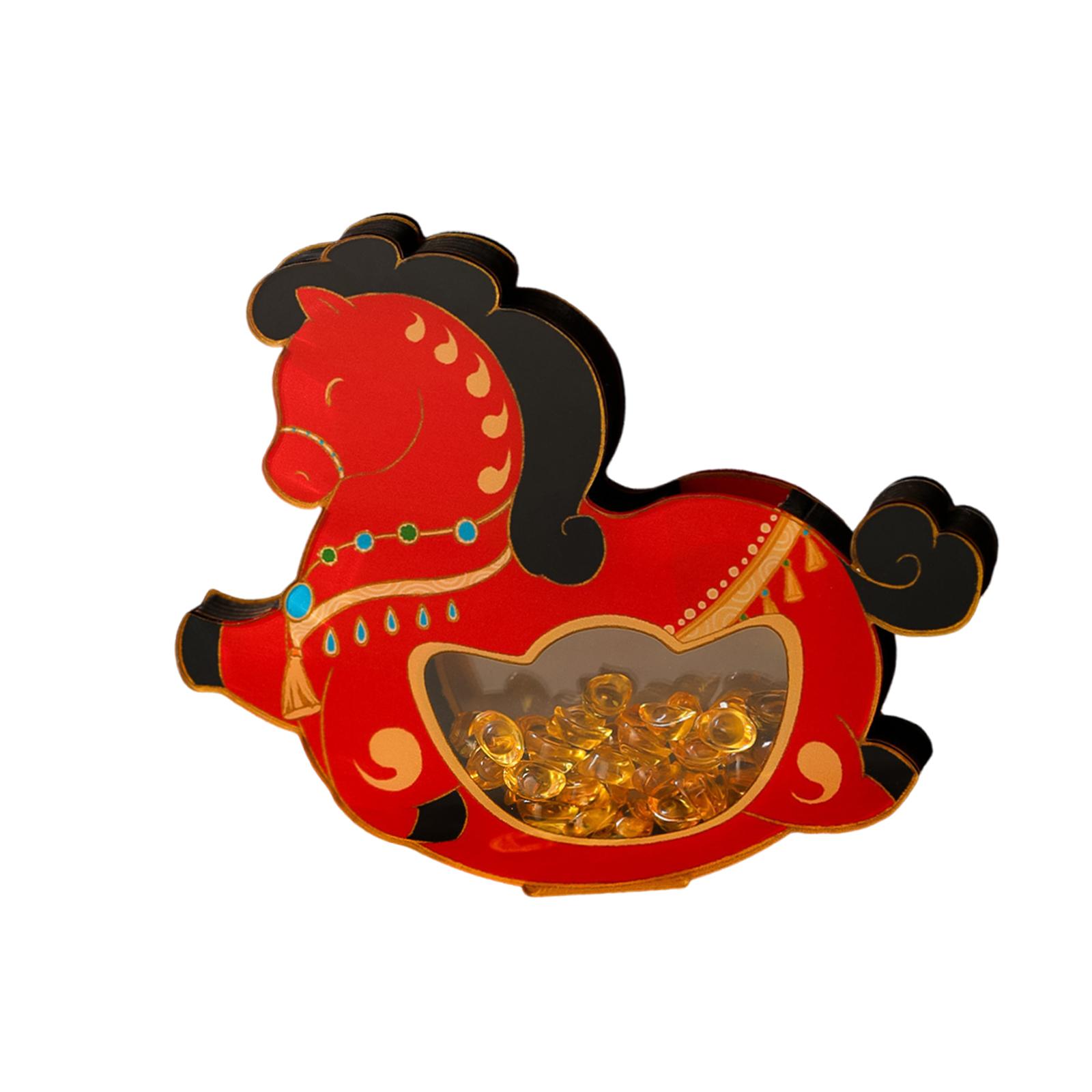 

Horse Figurine Animal Sculpture Creative Cute Souvenir Lucky Collectible Desktop Ornament for Holiday Spring Festival Decor красный