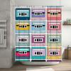 Vintage Cassette Tape Shower Curtain Music Lover Bathroom Decor Retro Aesthetic Washable Waterproof Home Decor
