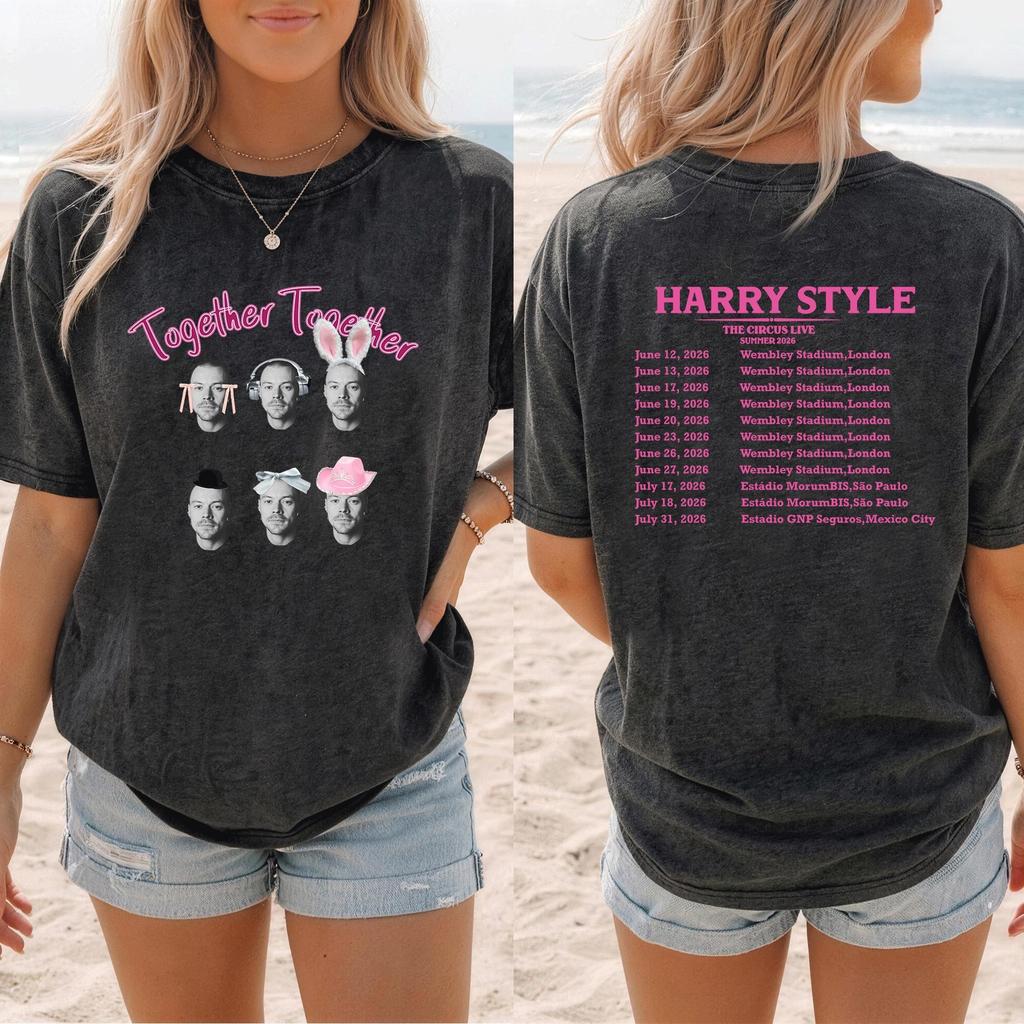 Harry Styles Together Tour Tshirt Unisexs and Womens Summer Cotton Clothing Fashion Oversize Shortsleeved Tshirt Unisex