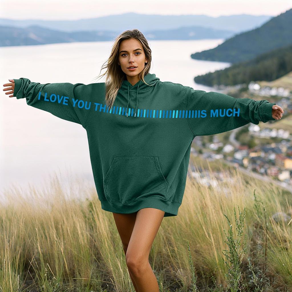 Damen Modisches Lässiges Langärmeliges Paare Buchstaben-Print Kapuzen-Sweatshirt