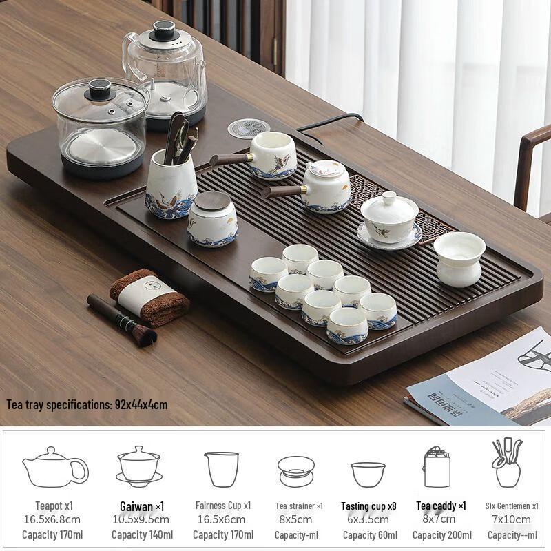 Qianyu Smart Automatic Stone Tea Tray & Ceramic Tea Set