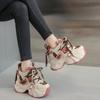 Fashion Fashion 8CM High Platform Sneakers Women Thick Sole Non Slip Sports Dad Shoes Woman Korea PU Leather Chunky Sneakers 2024 Spring