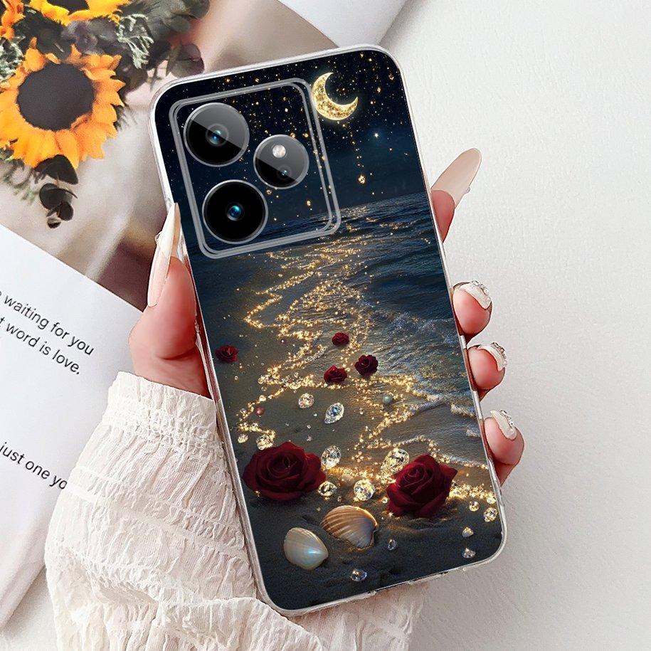 For Realme GT7 2025 Case RMX6688 Cover New Fashion Flower Marble Soft Silicone Phone Cases For Realme GT 7 Pro 7T Realme7 Fundas