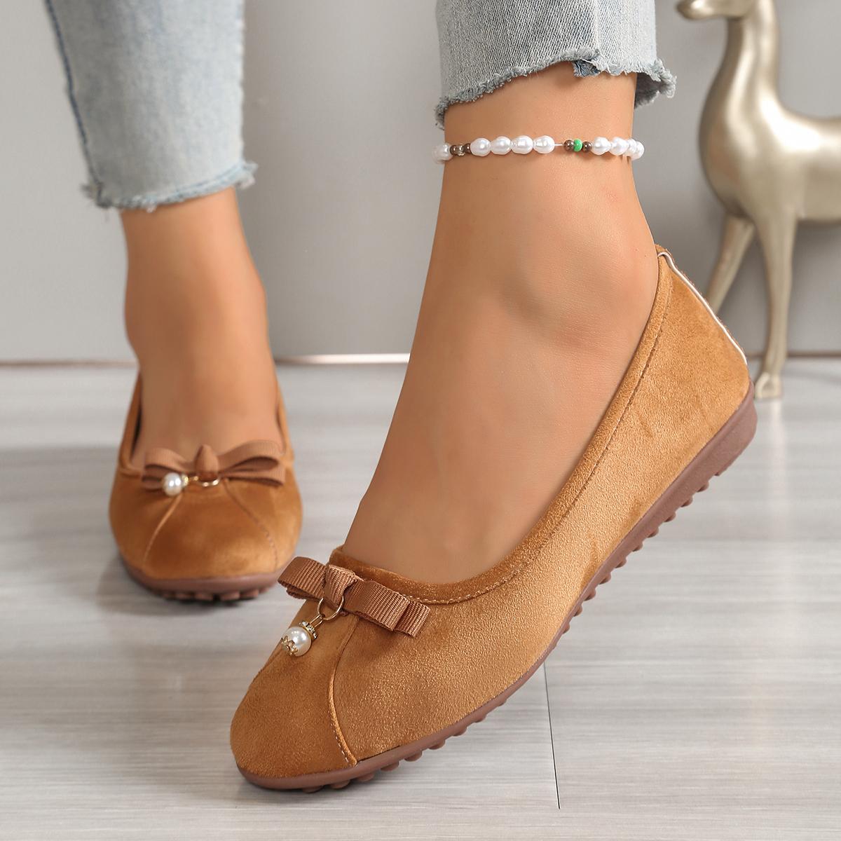 

Модная женская балетная обувь, слипоны, плоские удобные кроссовки, женская повседневная ретро обувь с бантом, женские лоферы с круглым носком и неглубоким вырезом 36