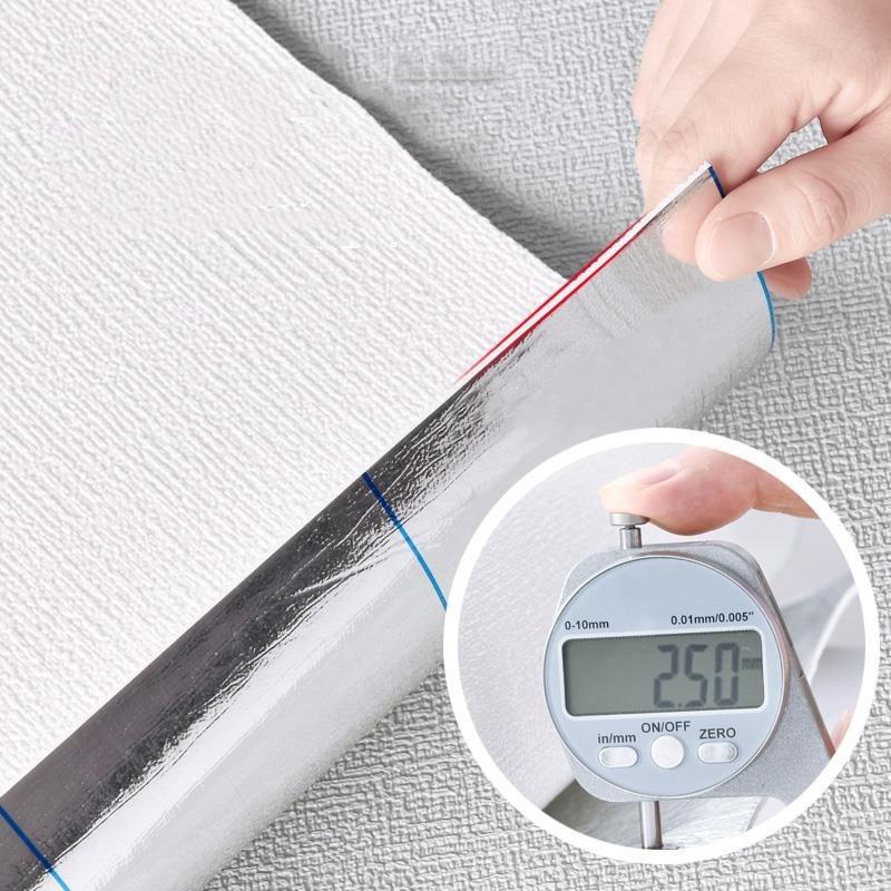 10 Meters / Roll 3D Self-adhesive Thicken Waterproof Wallpaper Linen Textured Pure Color Home Decorative Refurbished Sticker
