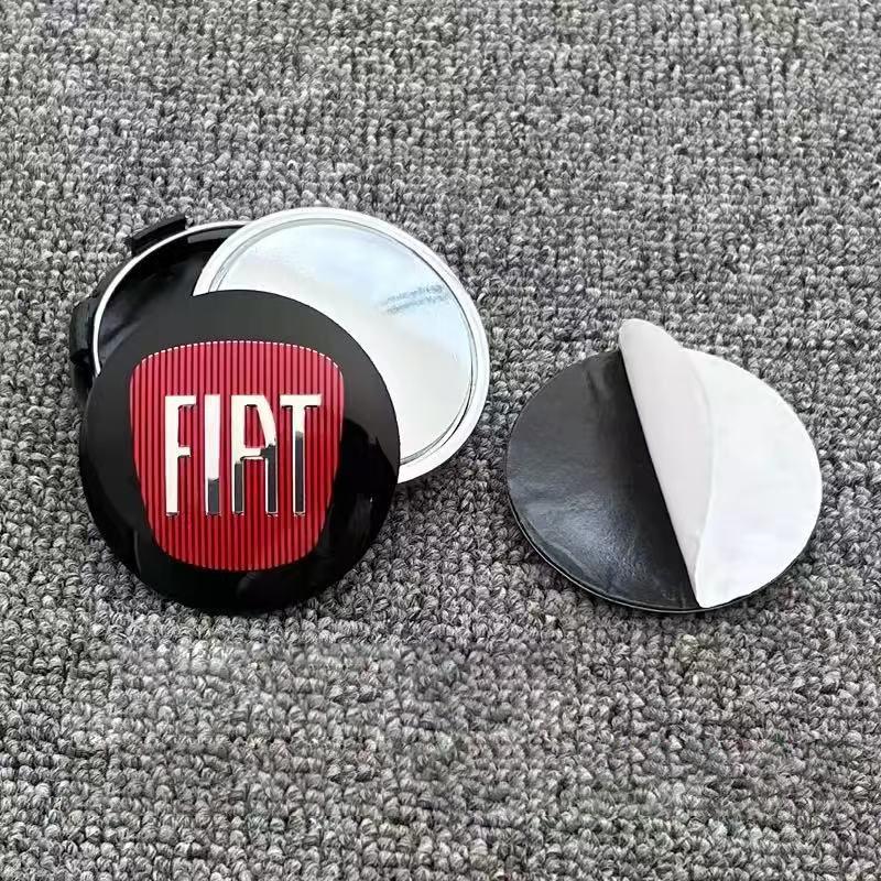 4 ks 56mm Krytka náboje kola auta Samolepka s emblémem Příslušenství Pro Fiat Abarth 500 Tipo FR Panda Argo Freemont Viaggio Bravo Punto Doblo