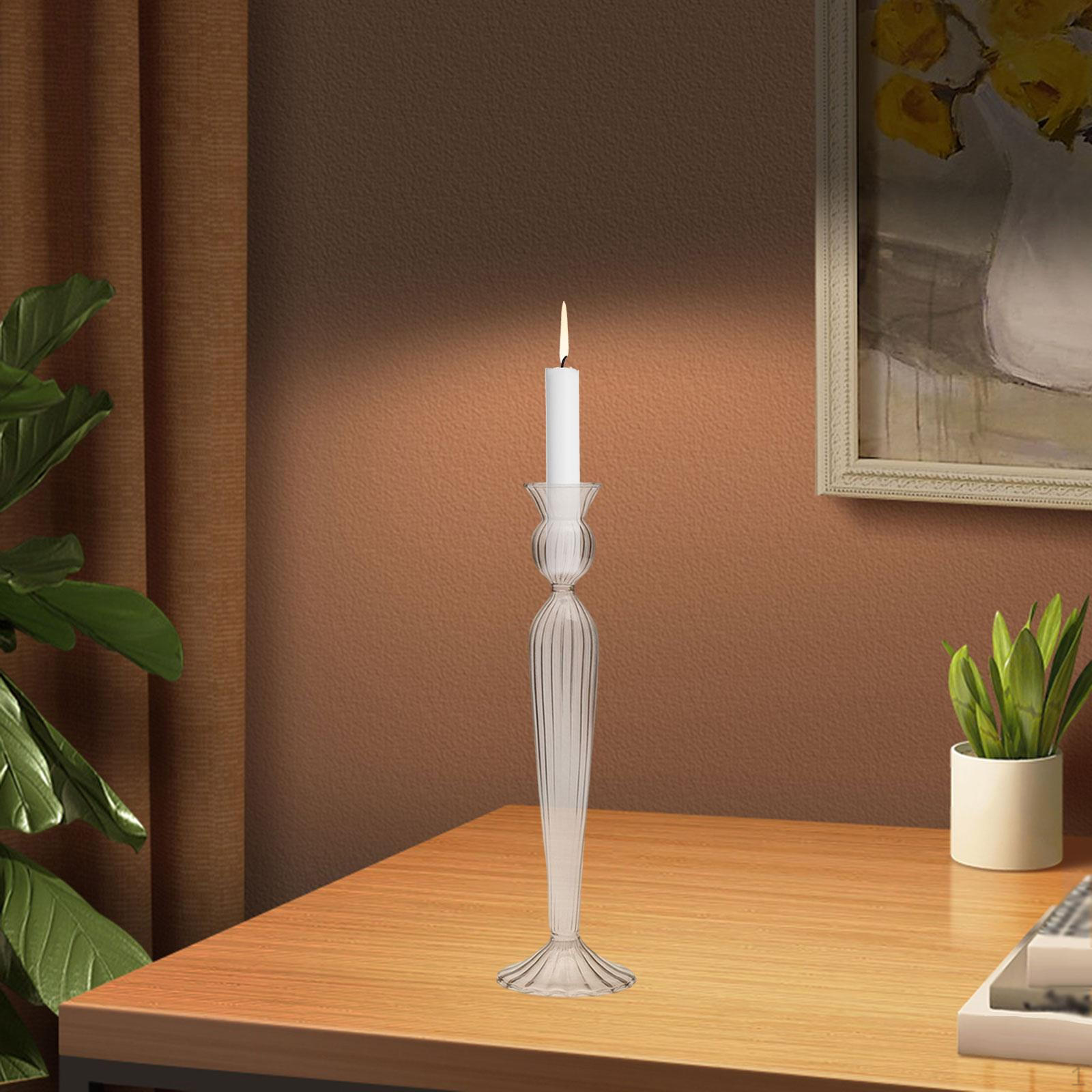 

Стеклянный конический подсвечник украшение стола 3,1x10,6 дюйма подсвечник для декора спальни светло-розовый