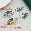10Pcs Chinese Style Vintage Bamboo Printed Fan Charms For Earrings Keychain Diy Pendant Jewelry Making Material Accessories