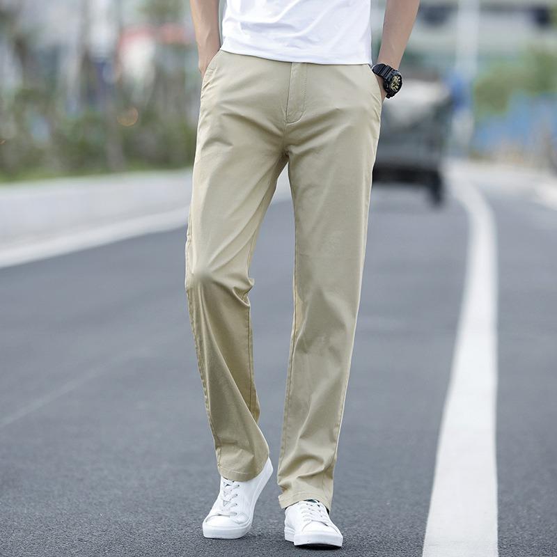Men's Summer 2025 Cotton Casual Business Loose Straight-Leg Trousers - Trendy Long Pants
