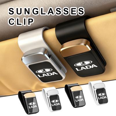 Stainless Car Glasses Holder Sunshade Platep Card Ticket Clip For Lada Vesta Granta Largus Vaz Samara Vesta Niva 4X4 2110