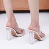 Transparent High Heels Butterfly Decoration Chunky Heeled Shoes Women's Shoes Height Increase 11cm Outdoor Seaside Sandals