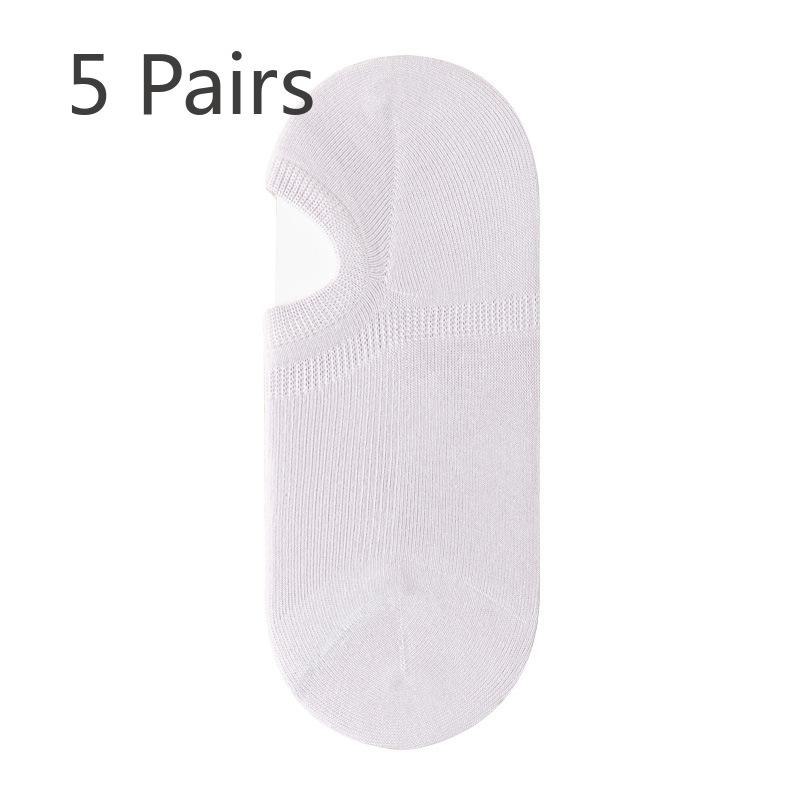 

5 пар женских носков из чистого хлопка, нескользящие, симпатичные, невидимые, с неглубокой горловиной 5 Pairs фиолетовый