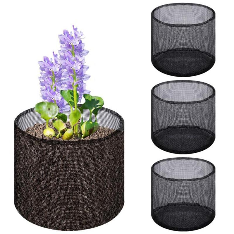 AB66-4 Pcs X Aquatic Planting Bags - Reusable Mesh Water Garden Pond Plant Pot - Breathable Square Lily Pots For Swamp