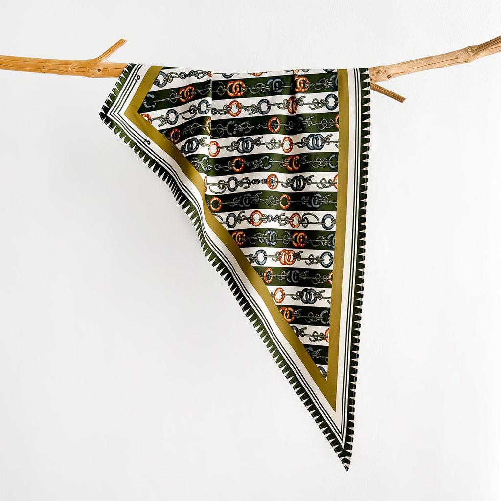 Retro Printed Square Scarf For Women Soft Satin Scarves Bandanas Luxury Hijab Neckerchief Elegant Shawl Wraps