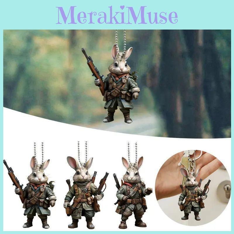 Acrylic Cartoon Animal Gunner Pendant Christmas Tree Decoration For Car Interior Style