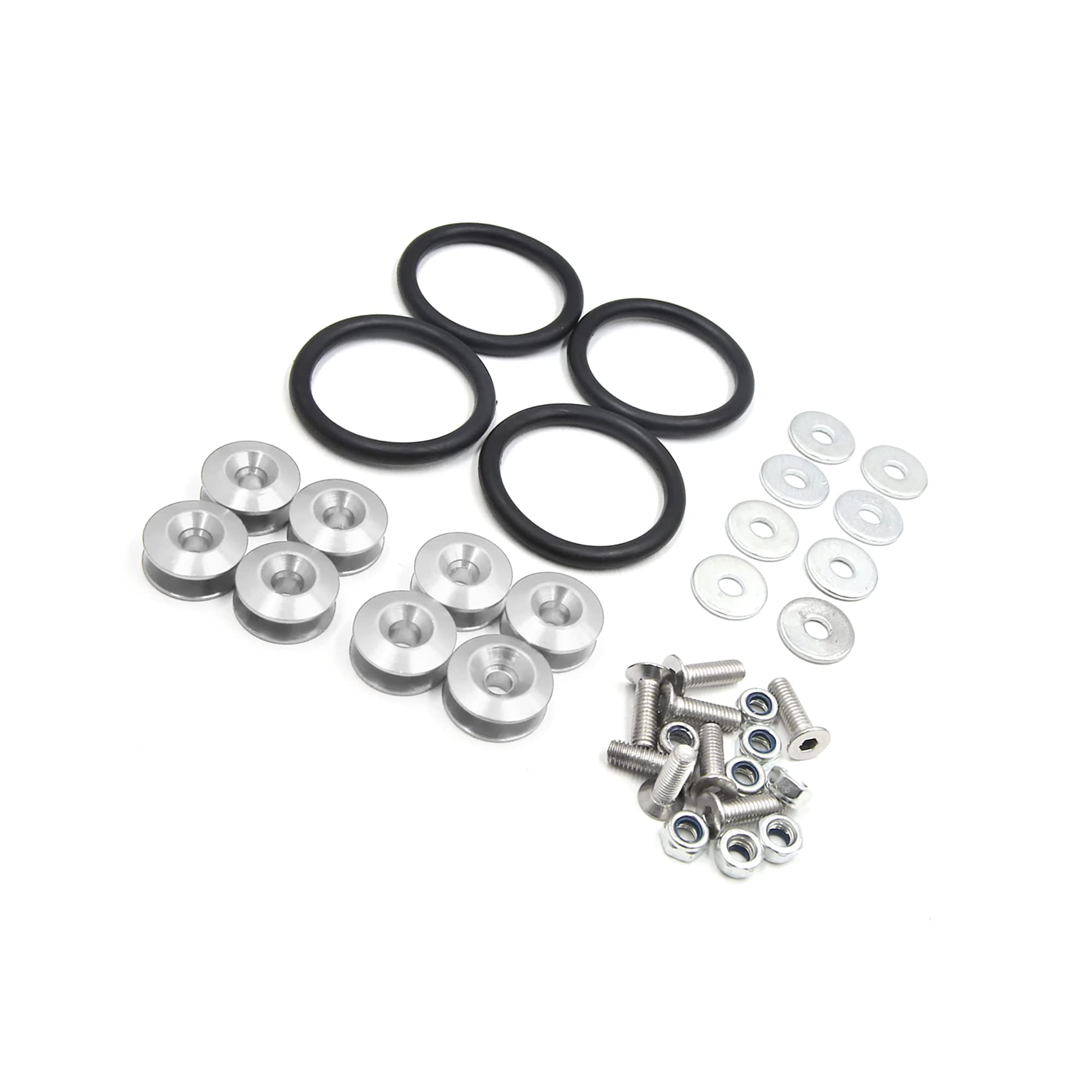 

ACROPIX Bumper Trunk Hatch Lid Fastener Kit Quick Release Silver Tone 8 Pcs